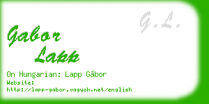 gabor lapp business card